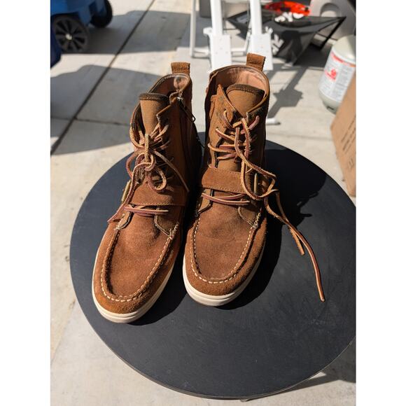 Polo Ralph Lauren Snkr Ranger Boots Suede Canvas Side Zip Buckle Men\'s Size 11 main image 5